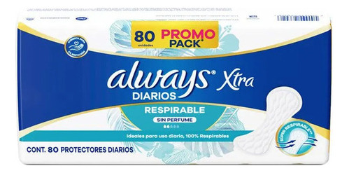 Protectores Diarios Always Loción Respirable 80 U Always