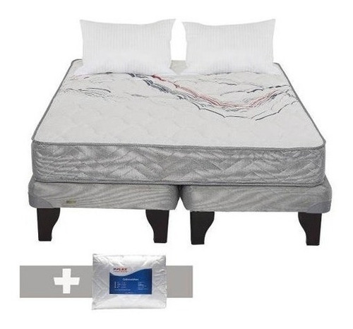 Imagen 2 de 4 de Cama Euro Flex Therapedic Más 2 Pl B/d + Cubrecolchón + Alm