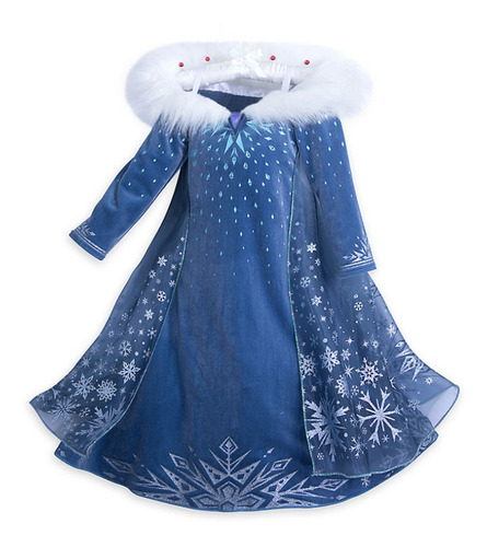 Elsa Anna Niñas Vestido De Princesa De Aspecto Congelado, Tr