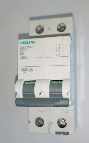 Minibreaker De 2 Polos 4a, Iec Para Riel Simetrico Siemens