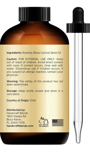 Aceite Esencial Rosa Mosqueta 100% Puro Handcratf 118ml Usa