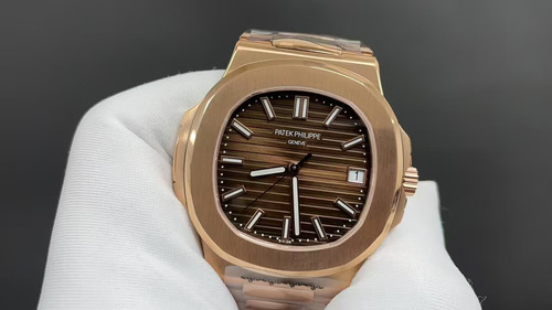 Patek Philippe Nautilus Esfera Marrón En Oro Rosa 40 Mm