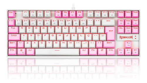 Teclado Kumara Branco E Rosa Rgb Switch Blue K552wp-rgb