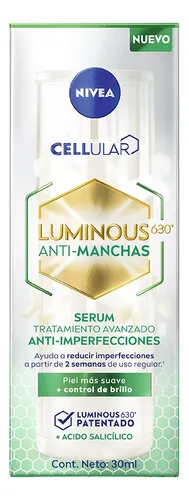 comprar Nivea Luminous 630 Antimanchas Serum Anti-acne 30 Ml Momento De Aplicación Día\u002Fnoche Tipo De Piel Grasa