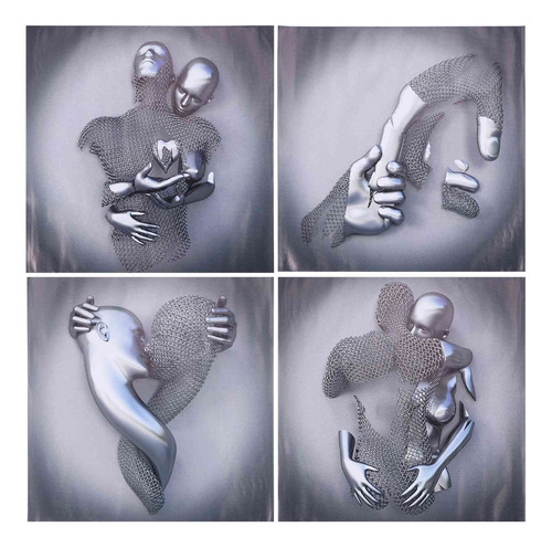 Arte De Pared Con Efecto 3d De Corazón De Amor, Figura Abstr