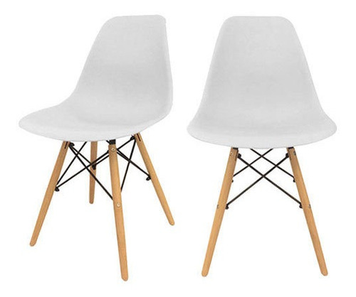 Sillas Eames X2 Comedor Plastico Patas Madera - Cuotas Color de la estructura de la silla SE - Blanco