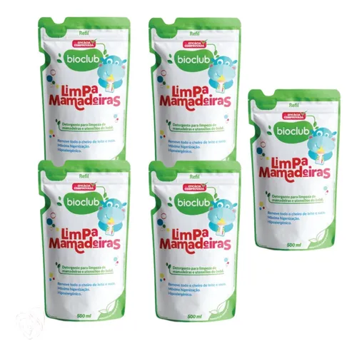 comprar Kit 5 Refil Detergente Limpa Mamadeiras Organico Bioclub