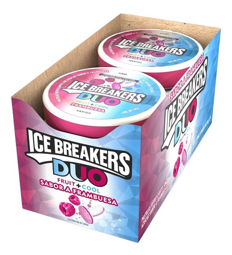 Pastillas Ice Breakers Duo Frambuesa 36g Pack 8 Piezas
