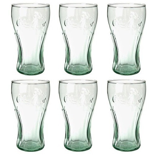 Vaso Coca Cola Vidrio 510ml Verde 6 Pzs