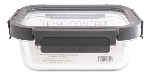 Contenedor Taper Home Concept De Vidrio Hermetico 0.64 L. Color Transparente