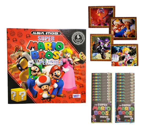 Álbum Super Mario Bros + 100 Láminas Auto-adhesivas 