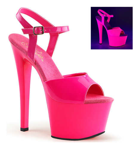 Zapatillas Plataforma Rosa Neon Sky-309uv Pleaser Drag Queen