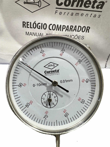 Relógio Comparador 0-10mm Precisão 0.01mm Corneta