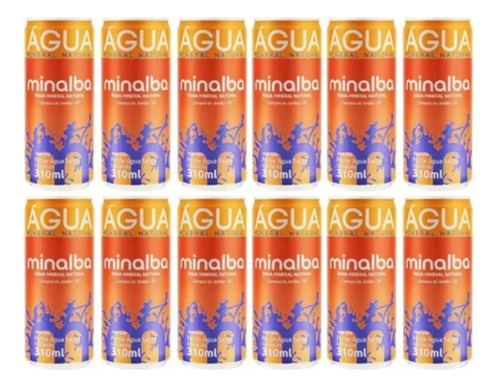 Kit 12x Água Mineral Minalba Com Gás 310ml