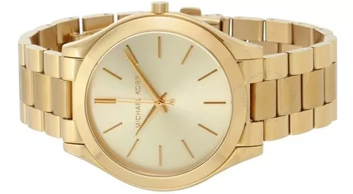 Michael Kors Reloj Slim Runway dorado MK3492 para mujer, Oro, Movimiento de  cuarzo