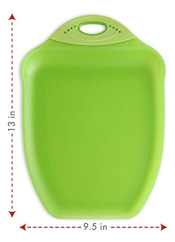 Tabla De Cortar Dexas Chop & Scoop, 9.5x13 Pulgadas, Verde S