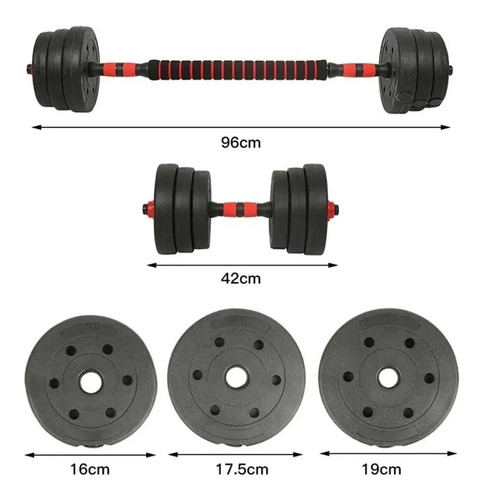 Set De Mancuernas 20kg / 40 Lb Ajustable Pesas Discos