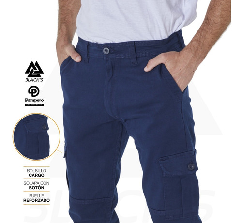 Imagen 2 de 7 de Pantalón Cargo Fit Pampero Elastizado T. 38 Al 54