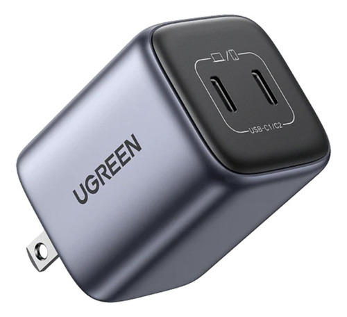 Mini Cargador Ugreen 45w Pd Gan Carga Rápida 2 Puertos Usb C