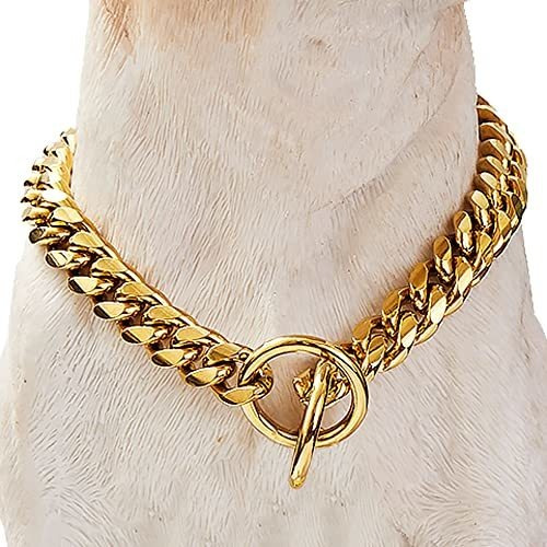 Loveshine Chain Dog Collar 18k Gold Cuban Link Dog 9f5ha