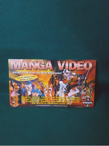 Coleccionismo Manga Video Manga Club Folleto