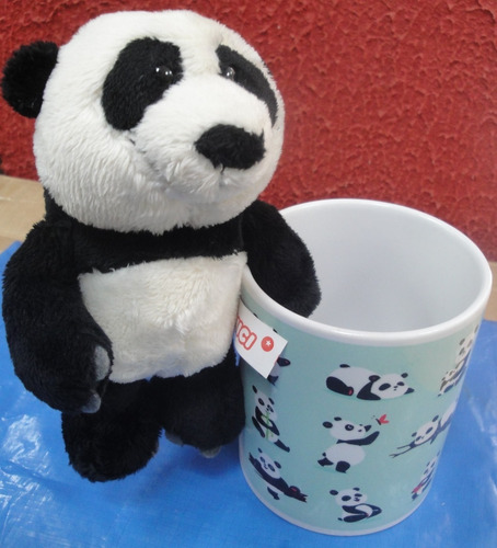 Caneca Blue Ursinho Panda 15cm Xicara Porcelana Frete Grátis
