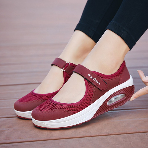 Zapatos Tenis Para Mujer Ligeros De Malla Con Cámara De Aire
