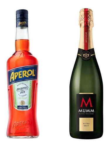 Aperitivo Aperol 750ml + Champagne Mumm Extra Brut 750ml