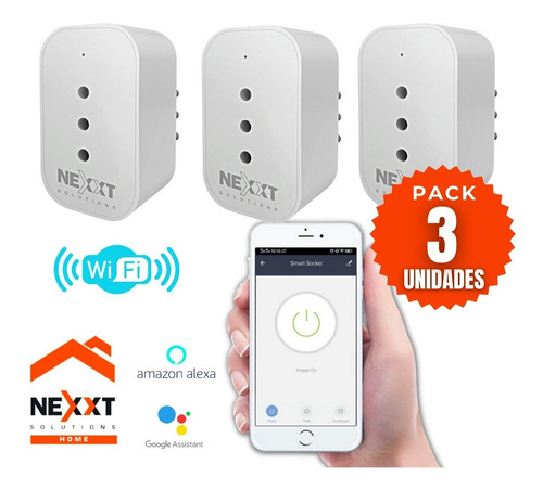 Enchufe Wifi Inteligente Nexxt 220v 10a - Pack 3 Unidades