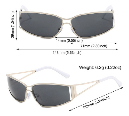 Gafas De Sol Para Mujer Punk Goggles Sports Y2k Trendy, Unis