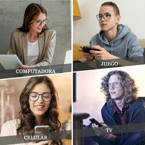 Lentes Para Computadora Anti Luz Azul Para Hombre Y Mujer Color Transparente Clásico Cuadrados Anti Fatiga Ocular Para Pantalla Eléctrica