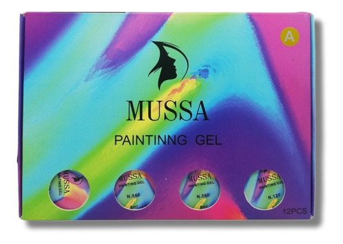 Gel Painting Para Uñas Gama De 12 Pzs Manicure Marca Mussa