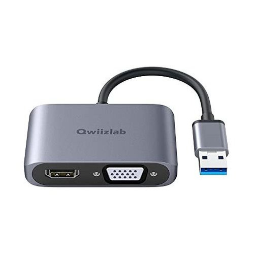 Adaptador Qwiizlab Usb 3.0 A Hdmi Vga, Convertidor De Vídeo