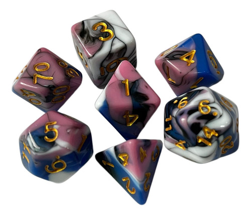 2 Juego De 7 Dados Poliédricos Para Suministros De Fiesta,