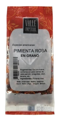 Pimienta Rosa En Grano 25 Gr Marca Valle Imperial