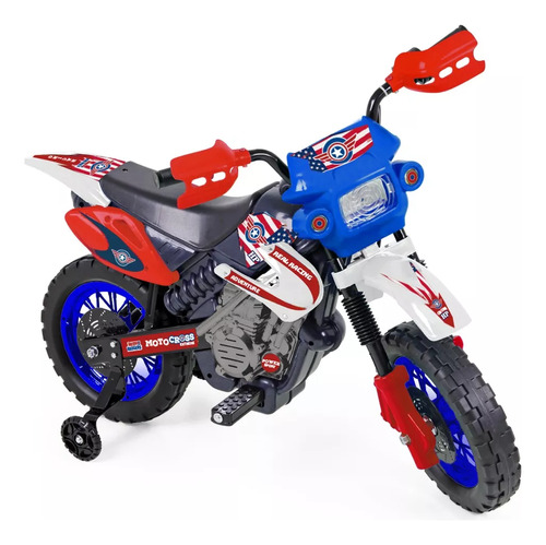 Moto Elétrica Infantil Criança Menino Motocross Homeplay Azul Voltagem do carregador 110V/220V