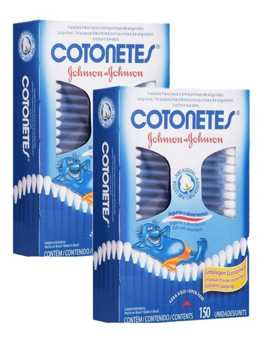 Imagem 1 de 2 de Cotonetes Johnson Bastonetes Hastes Flexíveis Combo2