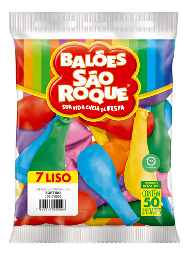 Balões São Roque Nº7 16 Pacotes C/ 50 Unidades