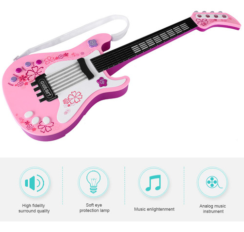 Guitarra Electrónica Musical Multifunción Para Niños