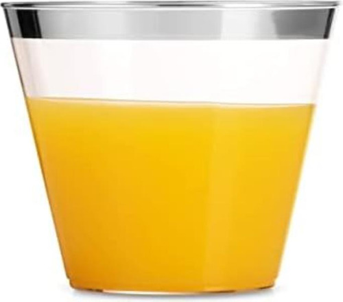 Munfix 100 Vasos De Plástico Plateados Vasos De Plástico Tra