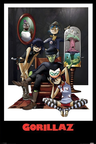 ##77 Gorillaz Póster Autoadhesivo 100x70cm