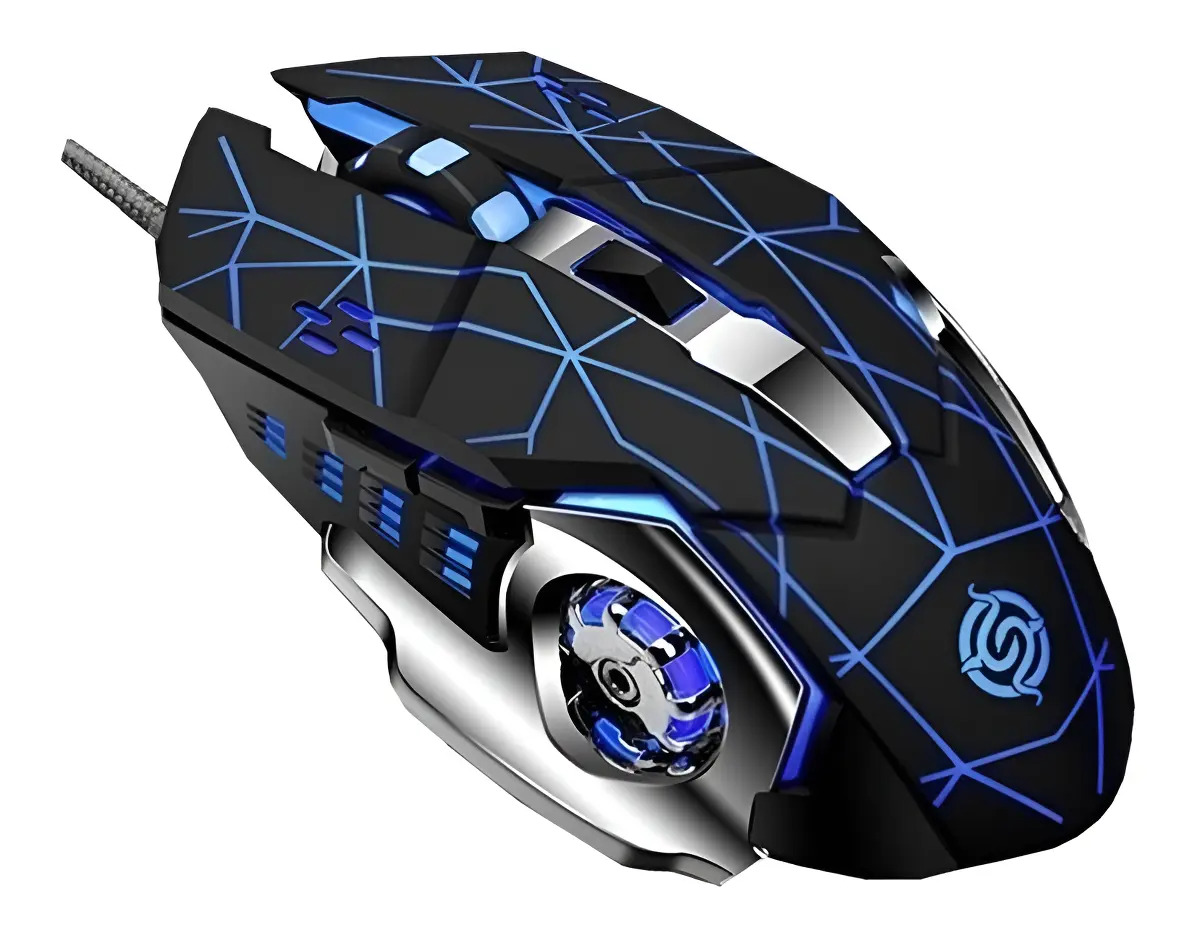 Mouse Gamer Óptico K-Snake Q5 3200dpi 6 Botões Luzes USB Preto