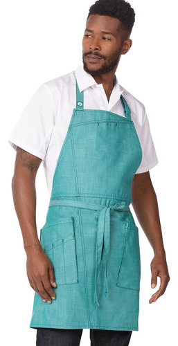 Delantal Con Peto Medford Para Hombre De Chef Works, Jade, 3