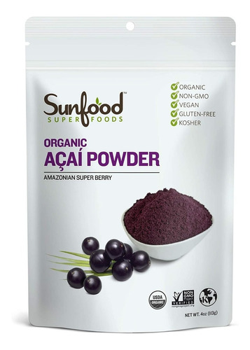 Polvo De Acai Sunfood 113 Gramos - Unidad a $2654