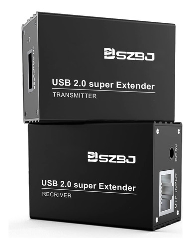 Szbj Extensor Usb Sobre Rj45 Cat5e/6 De Hasta 196 Pies Ether