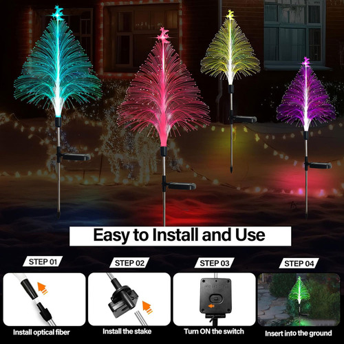 Aaluces Solares De Fibra Óptica Para Árbol De Navidad Con Fo