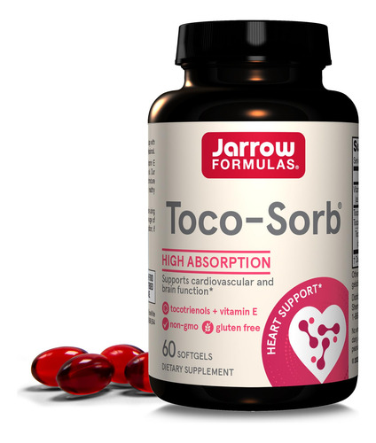 Jarrow Formulas Toco-sorb Vitamina E 60 Cápsulas