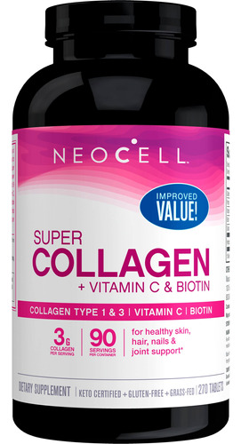 Neocell Super Colgeno + Vitamina C Y Biotina, Suplemento Die