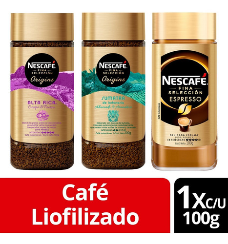 Café Nescafé® Fina Selección Alta Intensidad 100g Pack X3