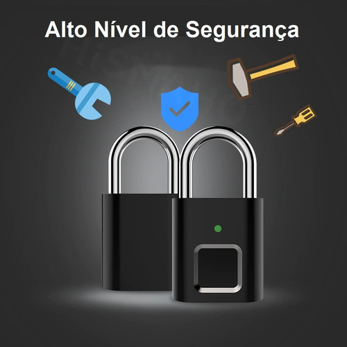 Imagem 4 de 10 de Cadeado Inteligente De Impressão Digital Biométrica S/chaves
